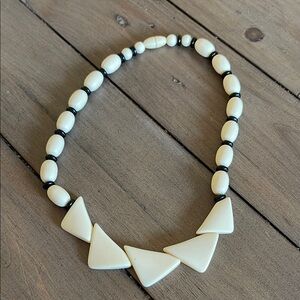 Cream and Black Beaded Necklace